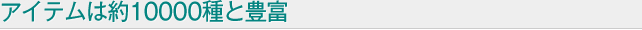アイテムは約10000種と豊富